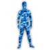 青い迷彩柄 ライクラ 全身タイツ 透明人間コスチューム